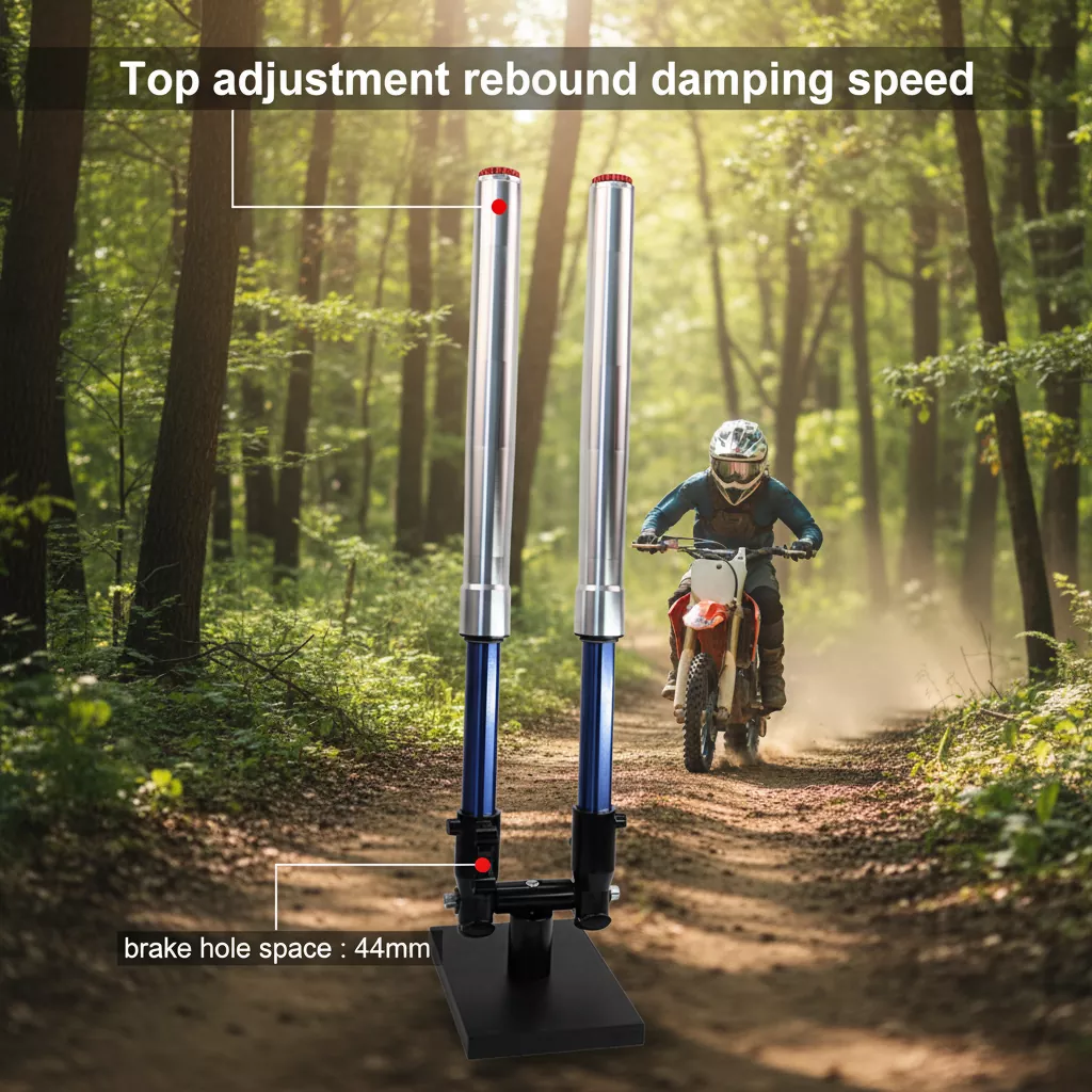 44 mm Ayaqlı Ters çəngəl Rebound Tənzimlənən Motosiklet Amortizatoru